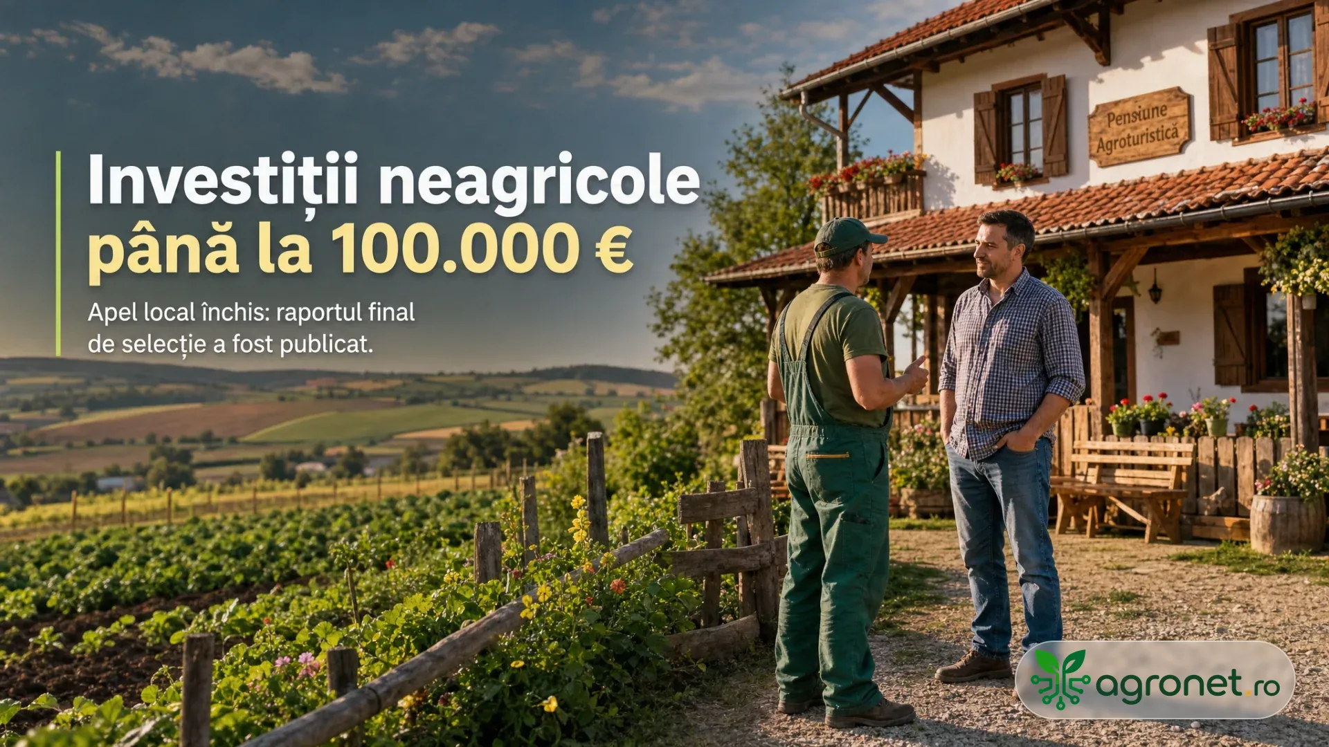 Antreprenor rural verificând activitatea într-o pensiune agroturistică dintr-o localitate rurală