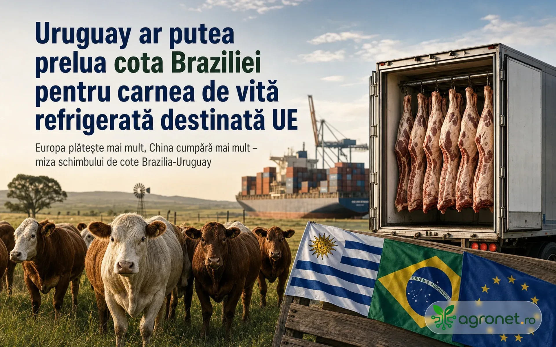 Uruguay ar putea prelua cota Braziliei pentru carnea de vită refrigerată destinată UE