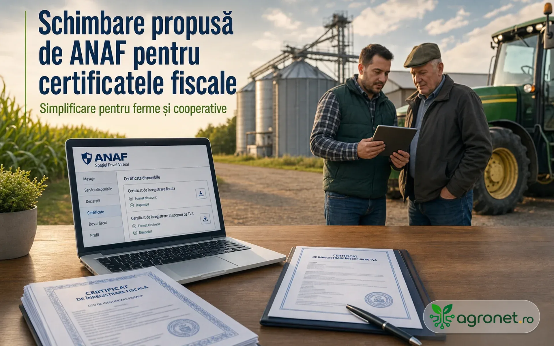 Schimbare propusă de ANAF pentru certificatele de înregistrare fiscală și de TVA