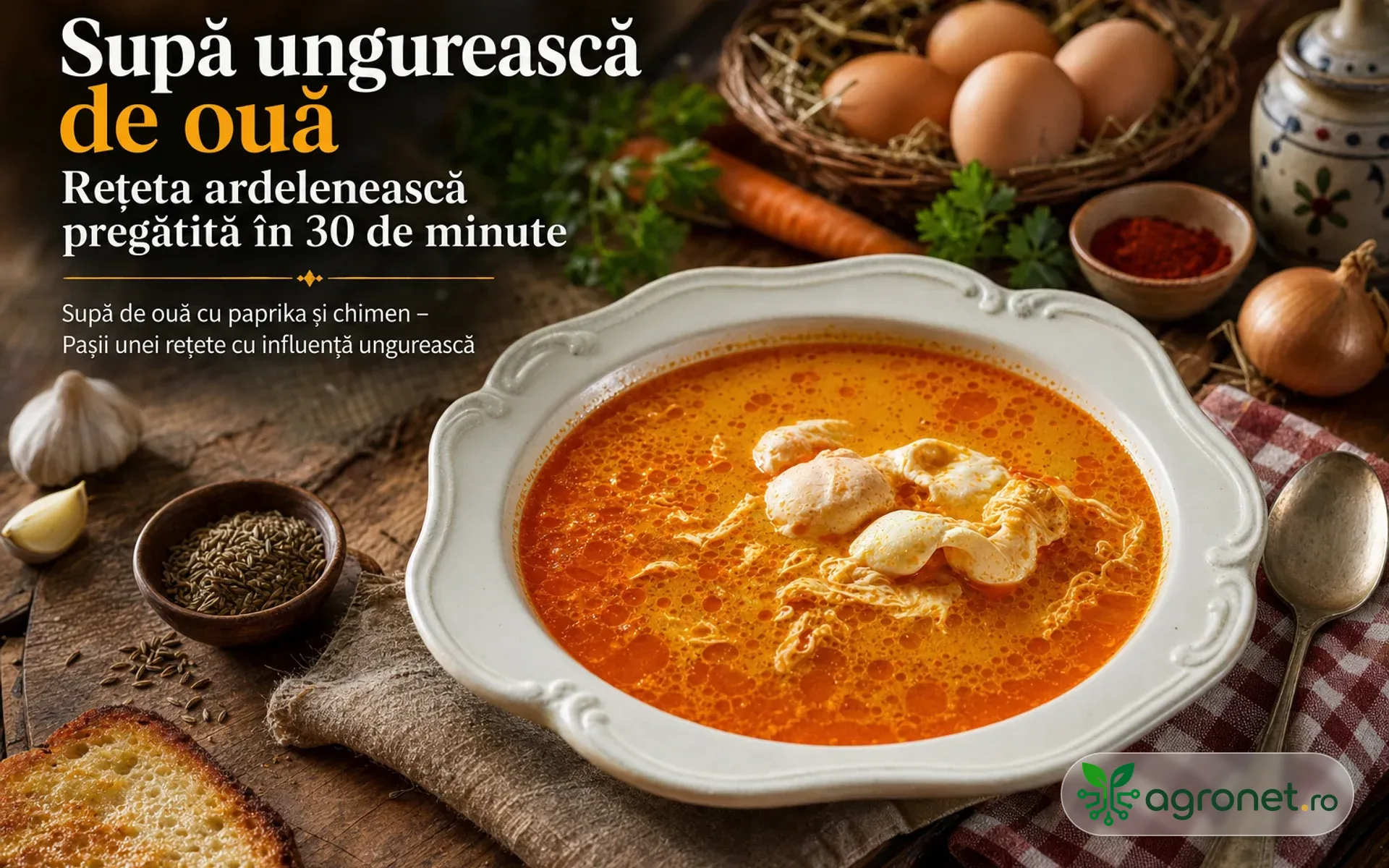 Supă ungurească de ouă – Rețeta ardelenească pregătită în 30 de minute