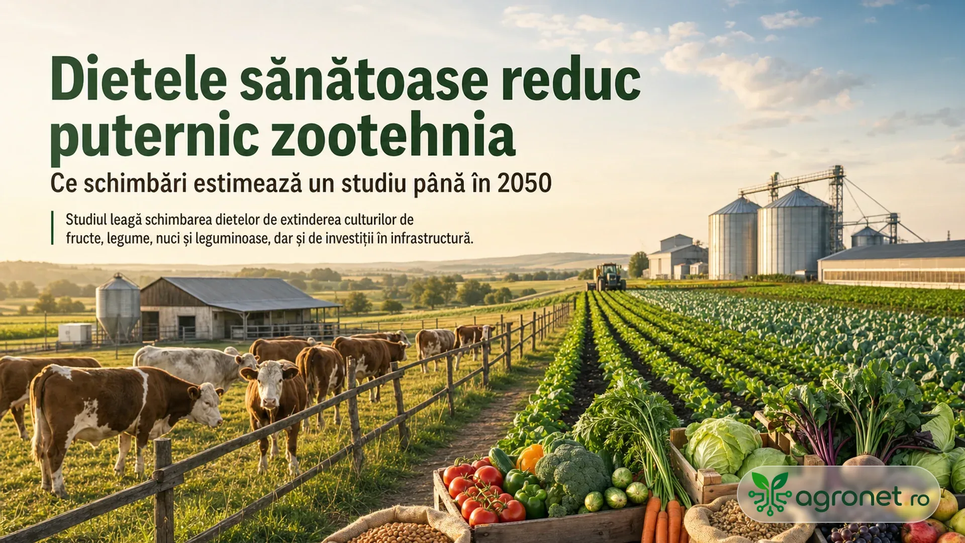 Dietele sănătoase ar putea reduce puternic zootehnia – Ce schimbări estimează un studiu până în 2050