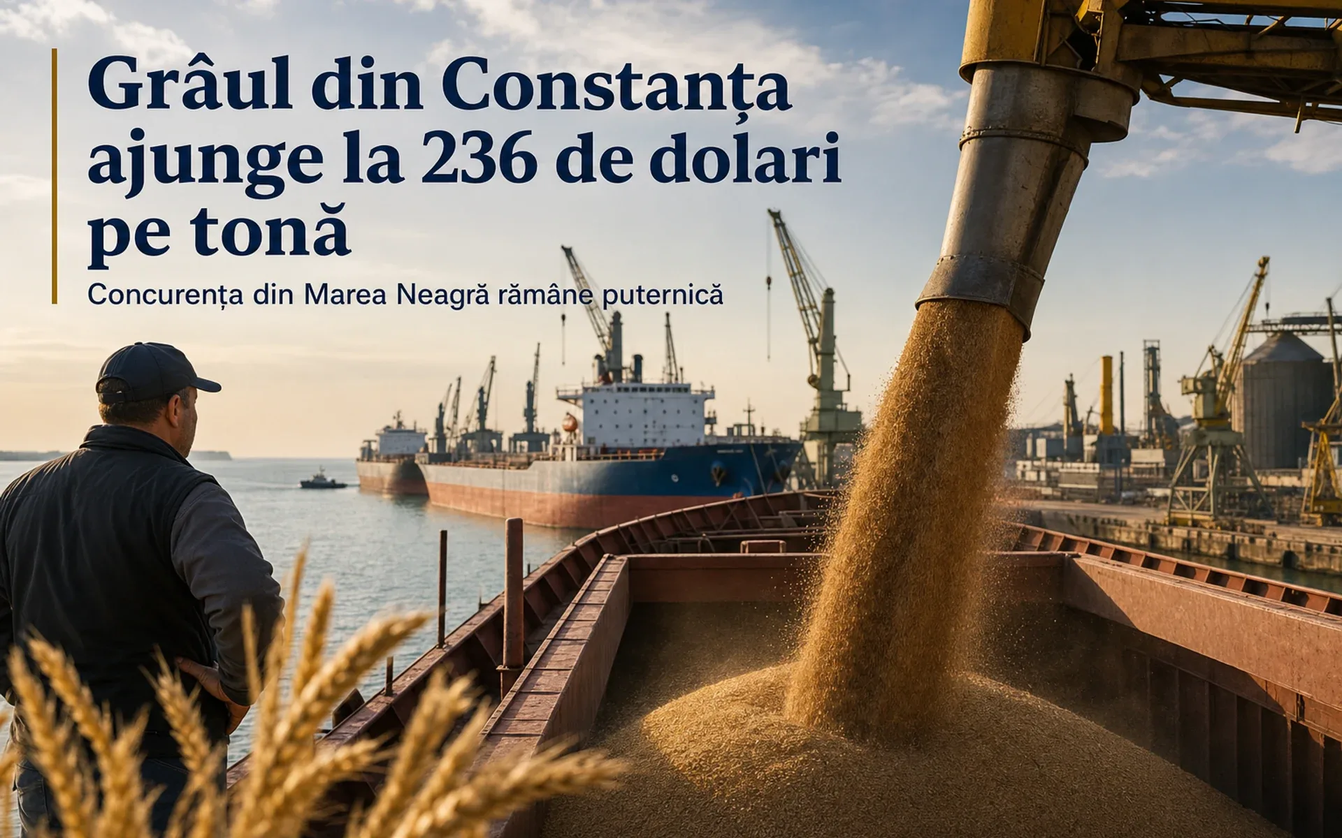 Grâul din Constanța ajunge la 236 de dolari pe tonă - Concurența din Marea Neagră rămâne puternică