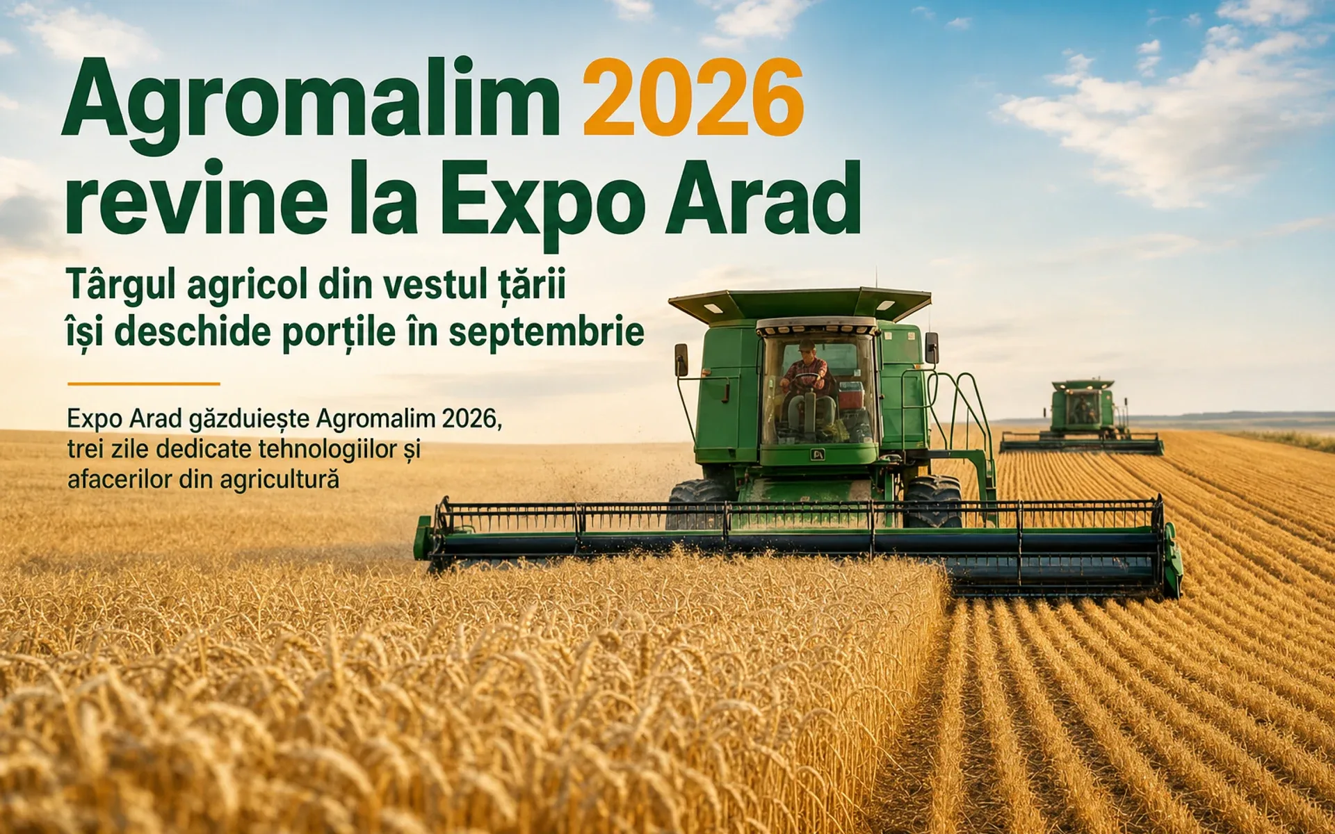 Agromalim 2026 revine la Expo Arad – Târgul agricol din vestul țării își deschide porțile în septembrie