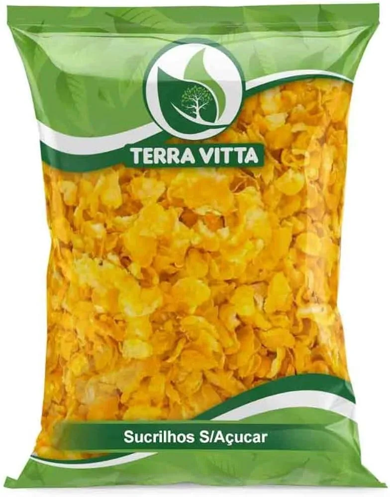 Pungă verde Terra Vitta cu fulgi de porumb galbeni