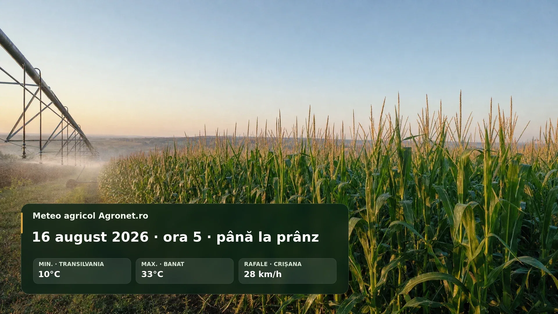 Lucrări agricole de dimineață pe câmp senin, în condiții de căldură de august