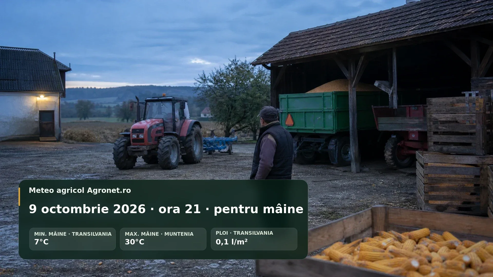 Utilaj agricol pregătit pentru lucrări de toamnă pe un teren uscat