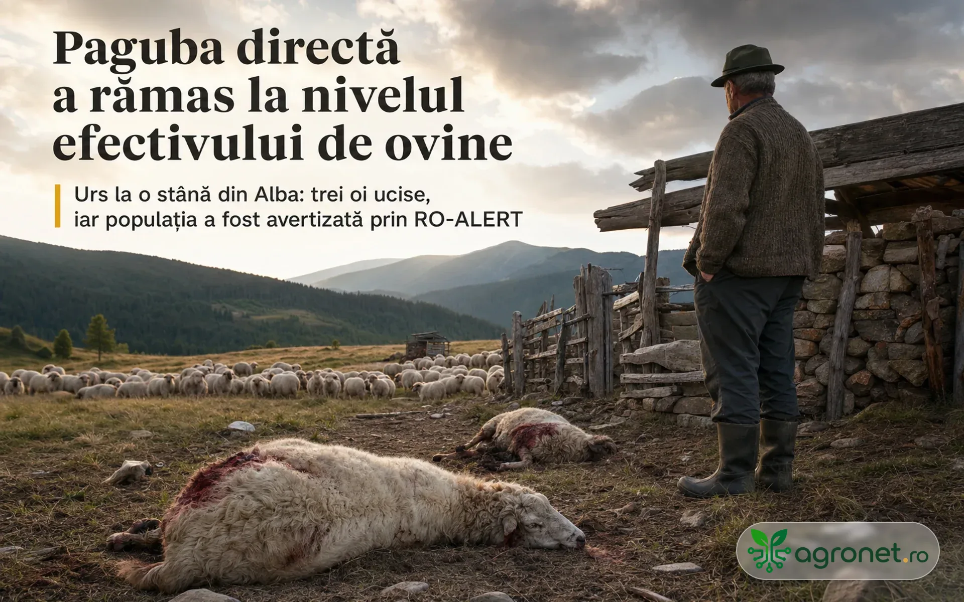 Paguba directă a rămas la nivelul efectivului de ovine