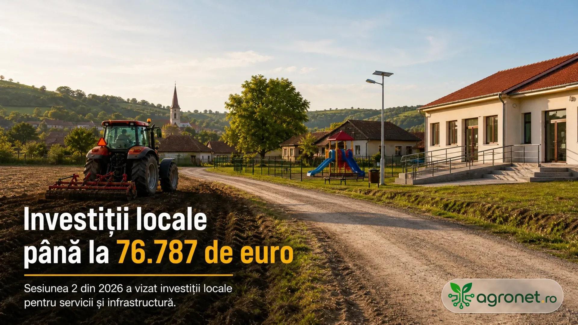 Imagine ilustrativă cu lucrări la infrastructura unei localități rurale