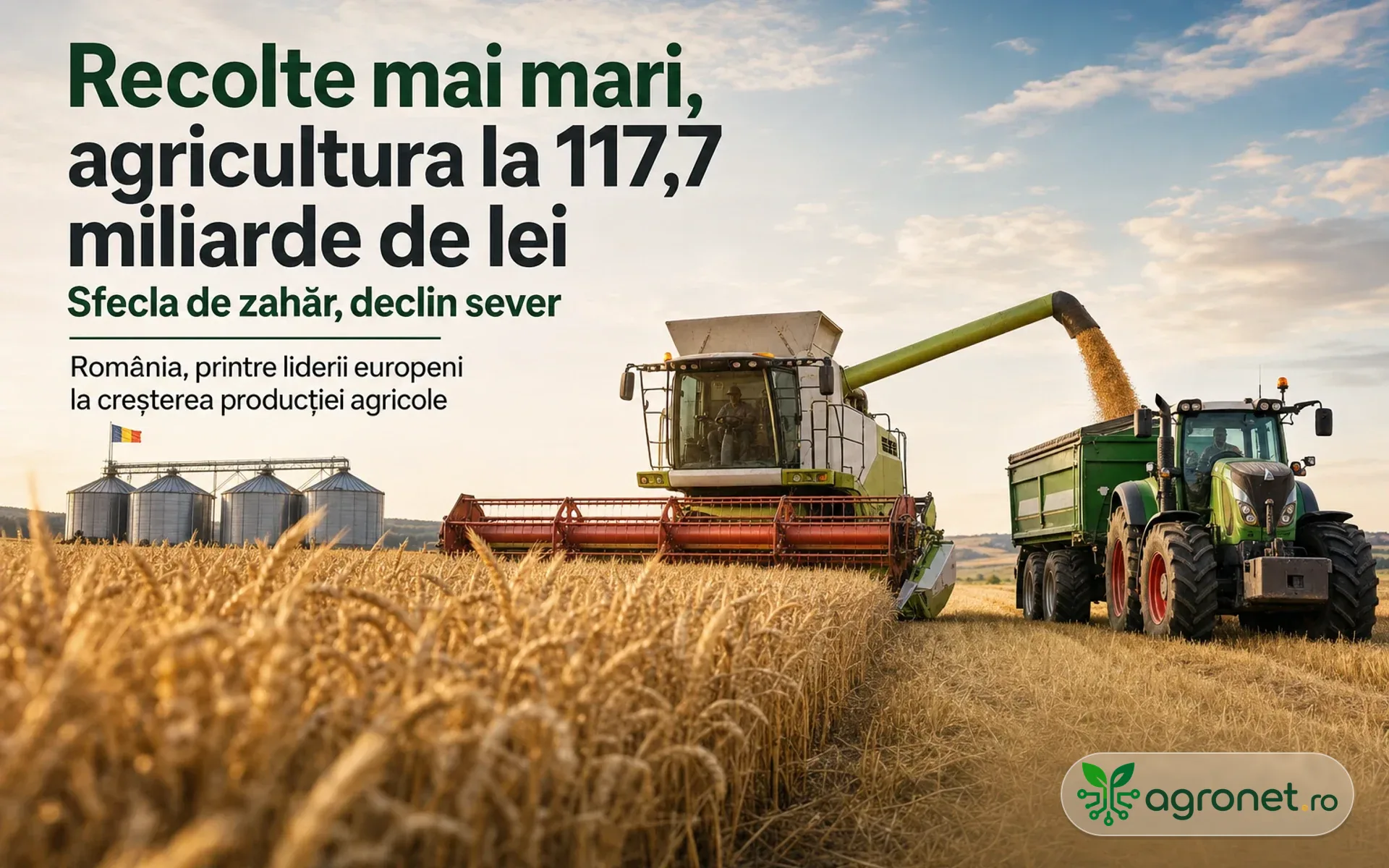 Recoltele mai mari au ridicat agricultura la 117,7 miliarde de lei - Sfecla de zahăr a înregistrat un declin sever