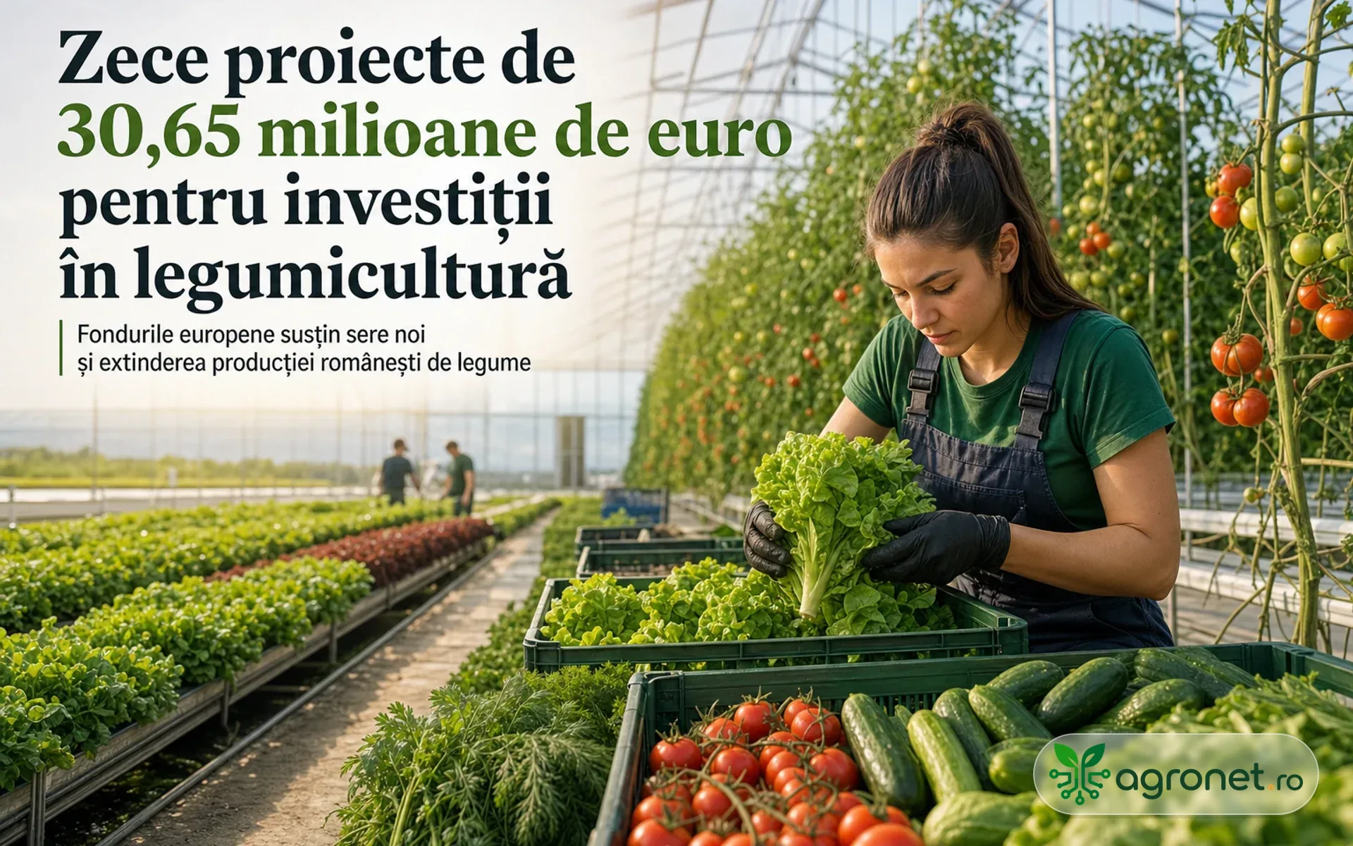 Zece proiecte de 30,65 milioane de euro pentru investiții în legumicultură
