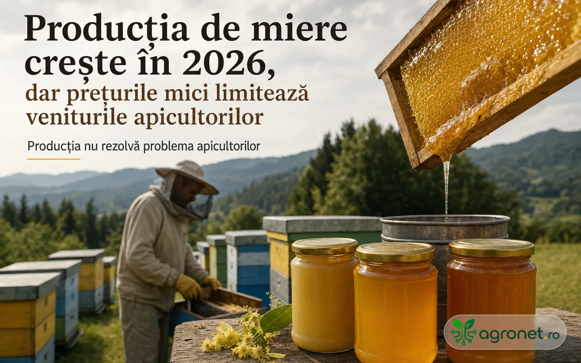 Producția de miere crește în 2026, dar prețurile mici limitează veniturile apicultorilor