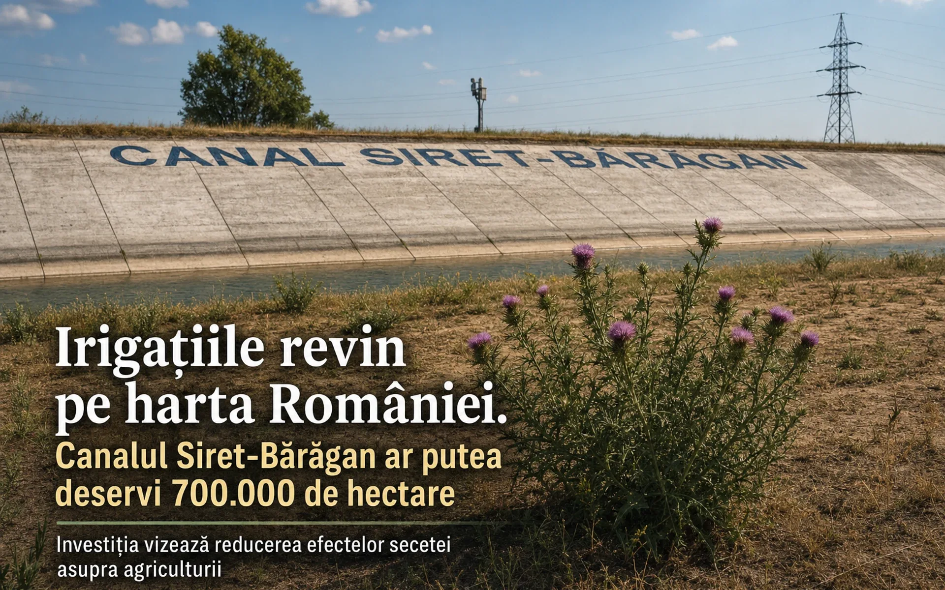 Un proiect major pentru irigații revine după decenii - Canalul Siret-Bărăgan ar putea deservi 700.000 de hectare