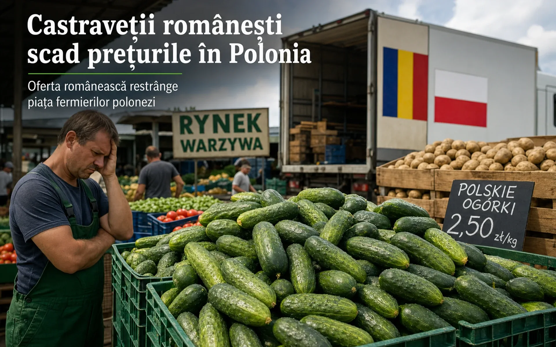 Legumele se ieftinesc puternic în Polonia - Castraveții românești intră în concurență directă cu producția locală