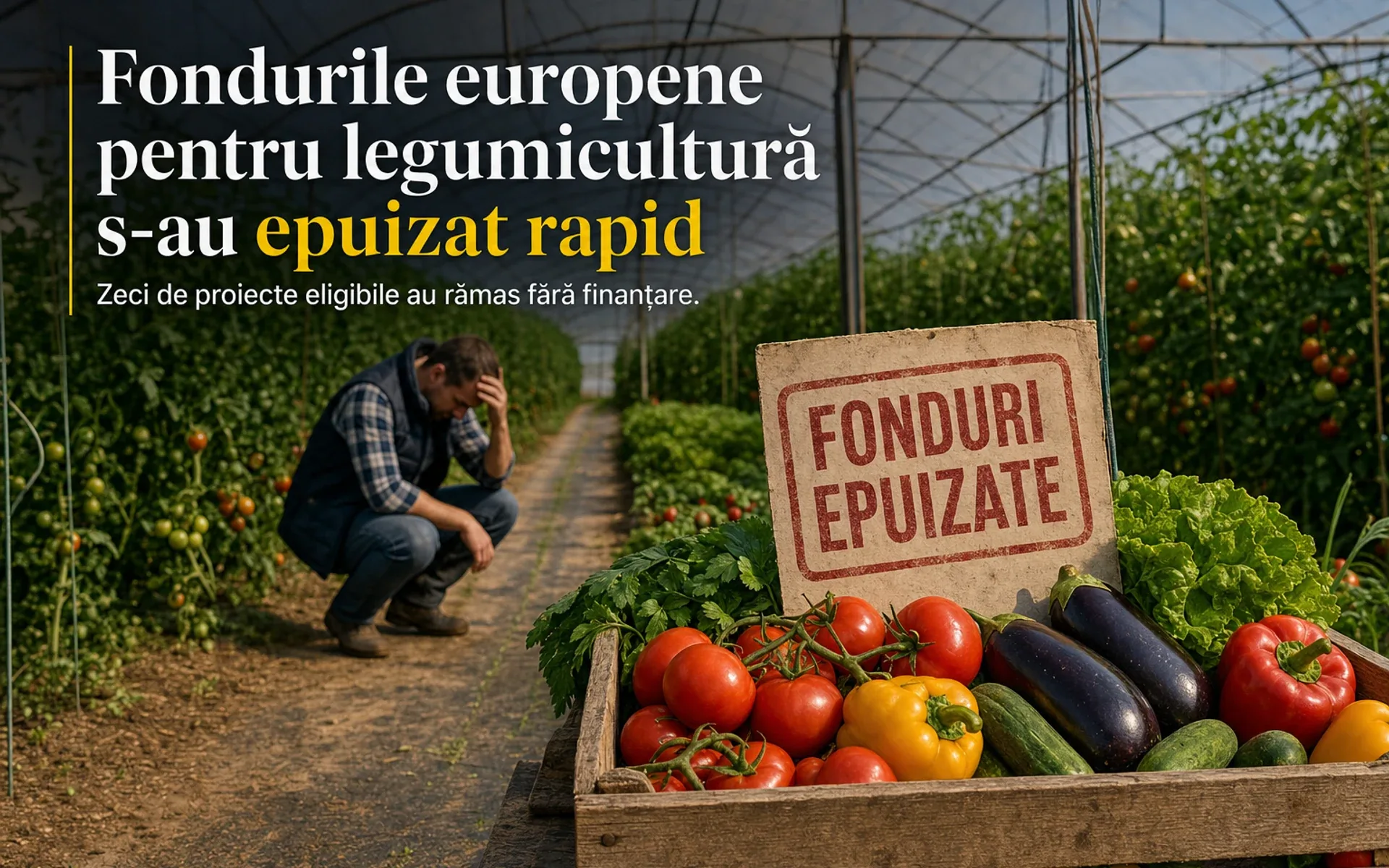 Fondurile europene pentru legumicultură s-au epuizat rapid, zeci de proiecte eligibile au rămas fără finanțare