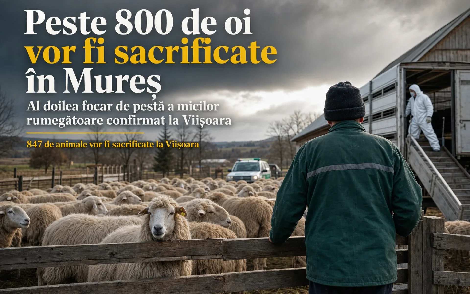Peste 800 de oi vor fi sacrificate în Mureș - Al doilea focar de pestă a micilor rumegătoare confirmat la Viișoara