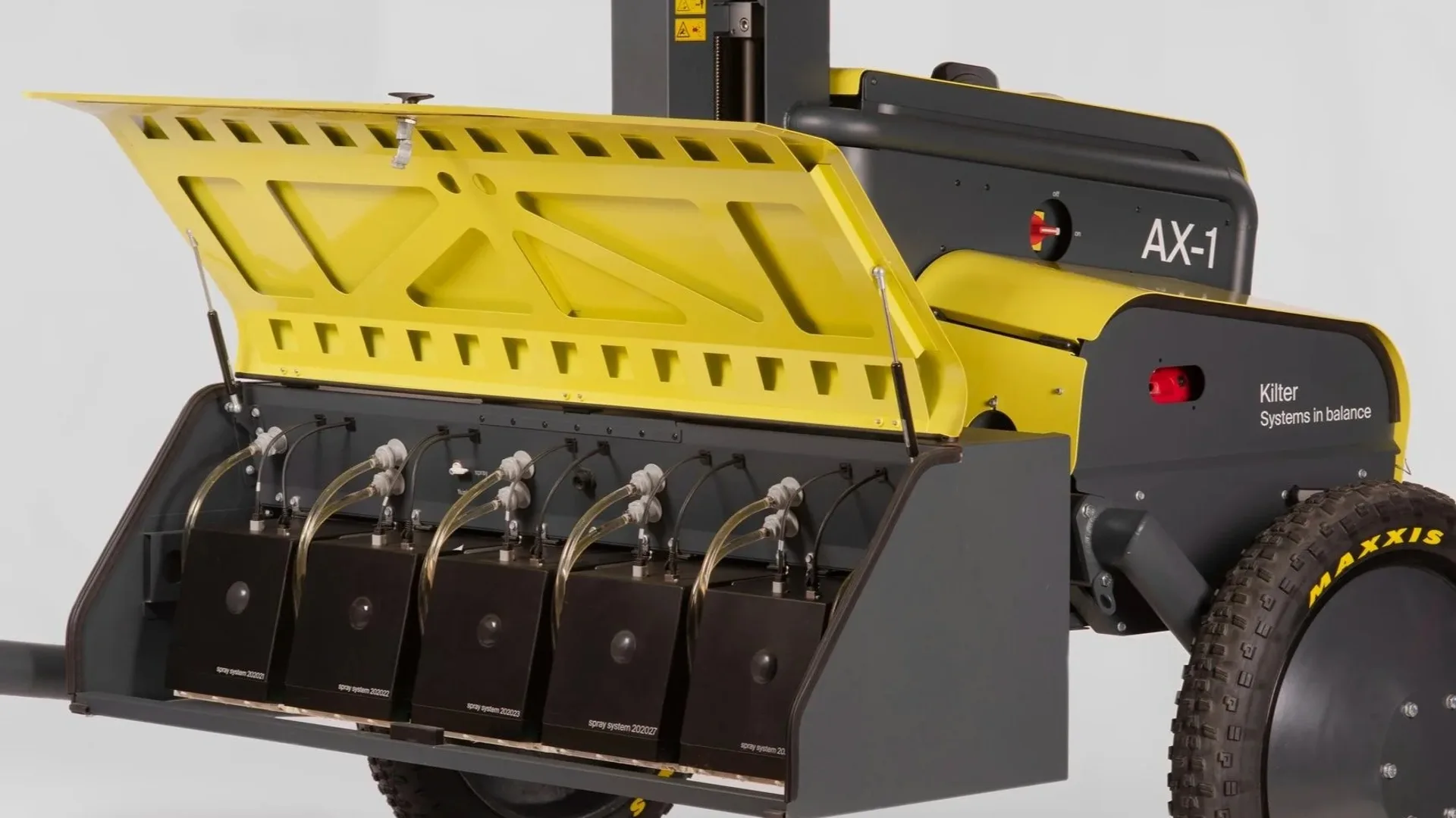 Sistem Kilter AX-1 cu module de pulverizare și carcasă galbenă ridicată