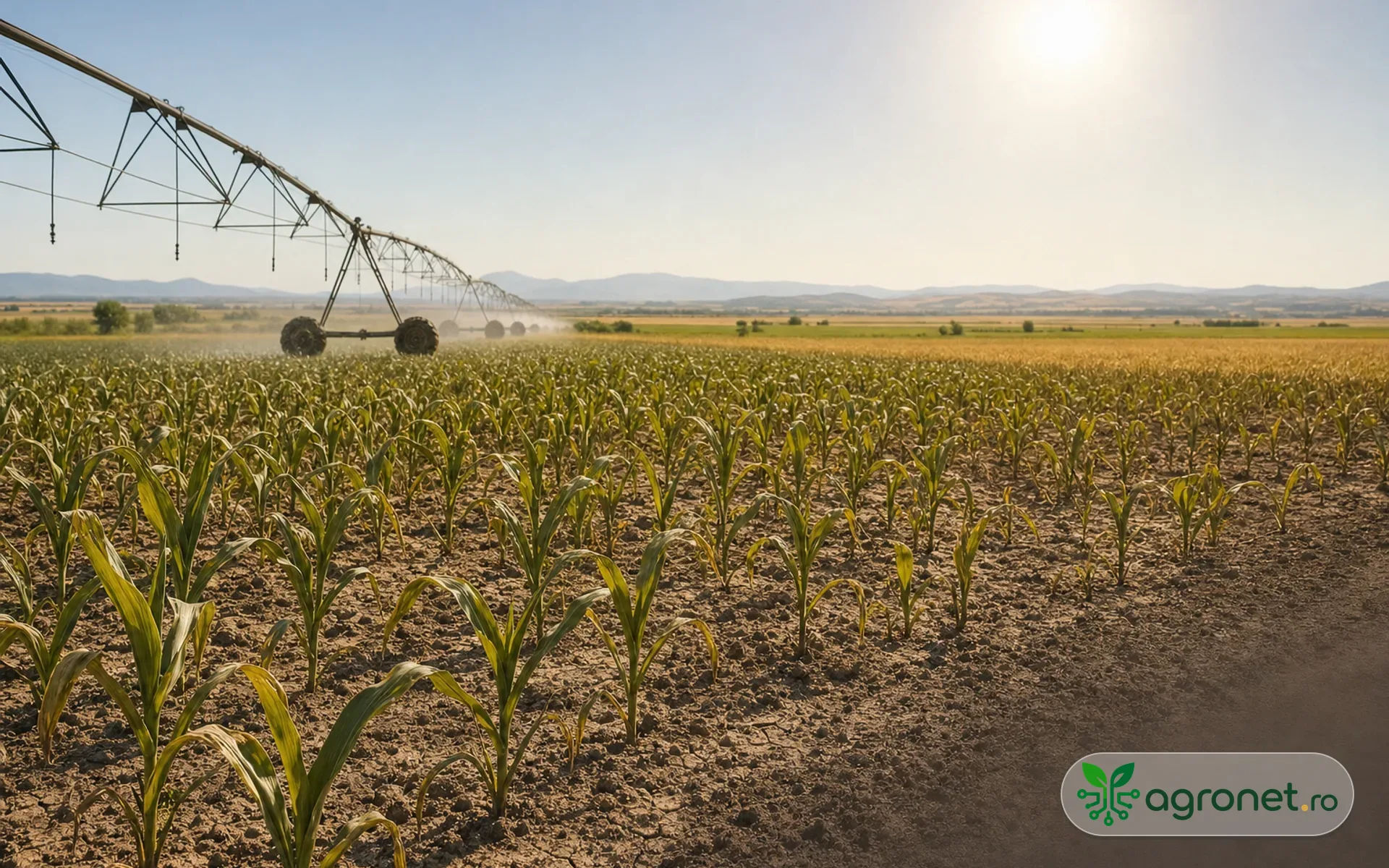 Hartă agricolă a României cu stres hidric, ploi locale și temperaturi pentru 15 iulie 2026