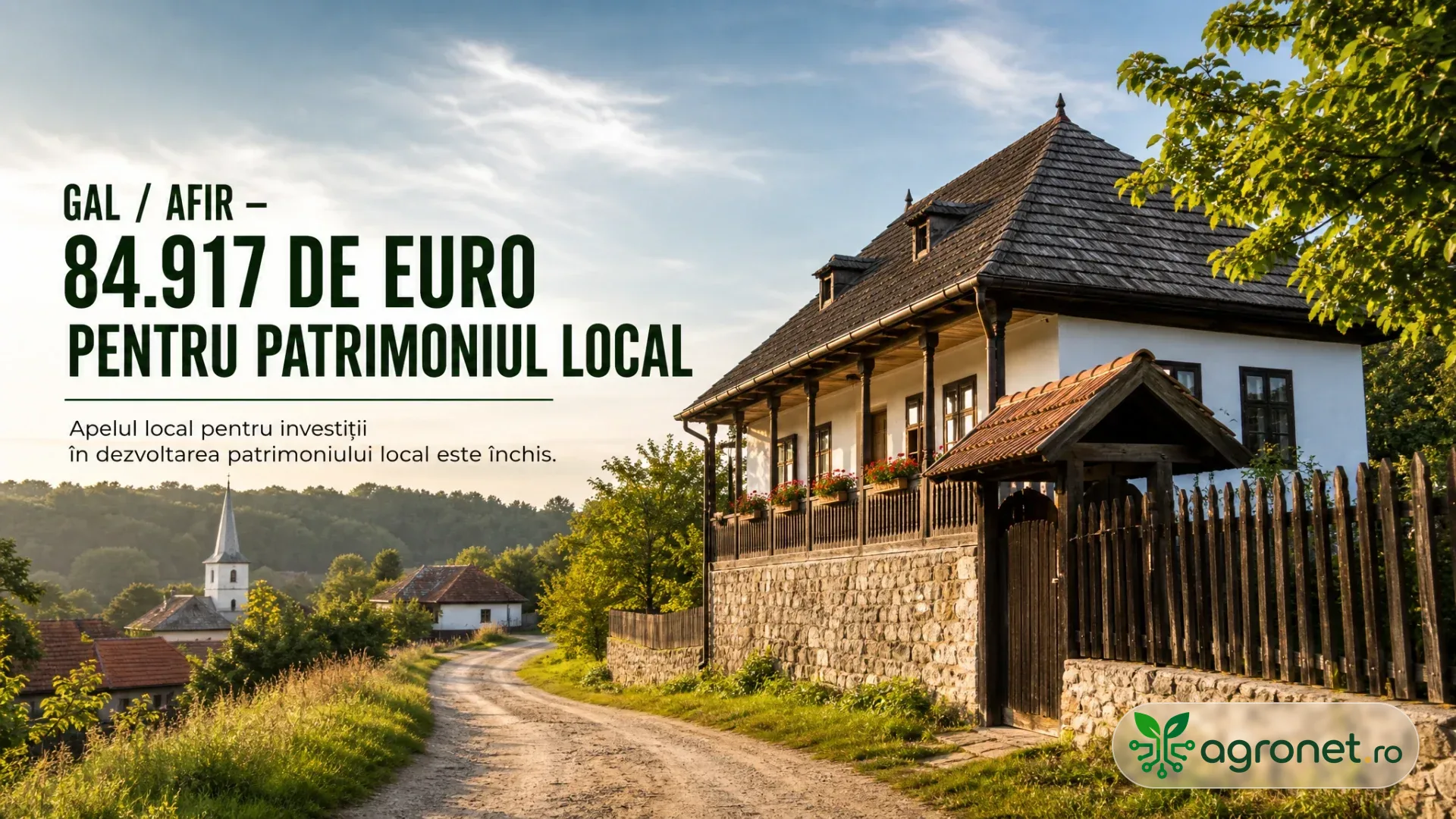 Imagine ilustrativă cu o clădire de patrimoniu local într-o comunitate rurală